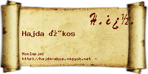 Hajda Ákos névjegykártya